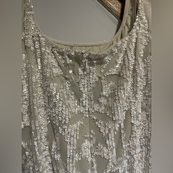 Beautiful Adrianna Papell white sequin dress! NEVER WORN. tags still attached. - Picture 6 of 10